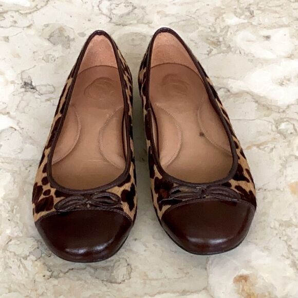 Nurture Pony Hair Leopard Print Ballerina Flats - Picture 2 of 9